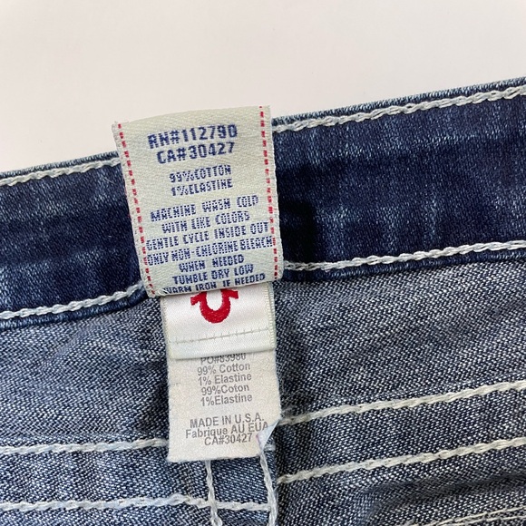 True Religion Sophie Denim Capri Low Rise Size 29 Cuffed Bermuda Button Stone - Picture 6 of 16